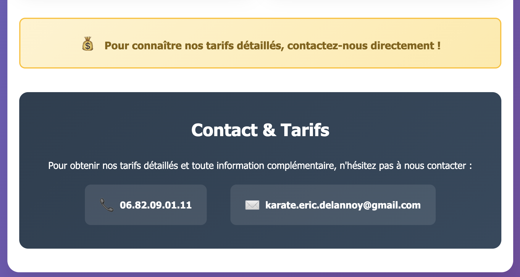 Tarifs - club de karaté paris MAK